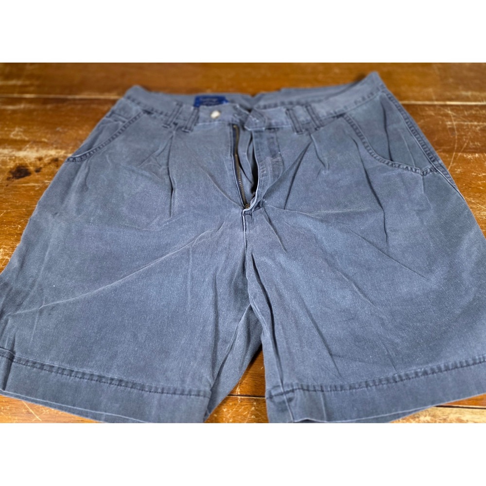Cambridge Classics Mervyns Mens 32 Gray Pleated Cotton Twill Chino Shorts Vtg